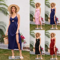 Floral Print Summer Hollowed Leisure Vacation Travel Dress Cotton Polyester Material Strapless High Waist A- Line Skirt main image 1