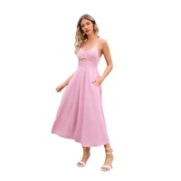 Floral Print Summer Hollowed Leisure Vacation Travel Dress Cotton Polyester Material Strapless High Waist A- Line Skirt main image 5