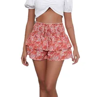 Fashion Floral Print Wide Leg Shorts Casual Pendant Culottes Women's Three-Point Length Elastic Waist  Style main image 5