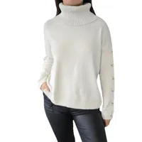 Casual Turtleneck Button Women's Knitwear Cotton Spandex Long Sleeve Solid Color Autumn And Winter New  Style main image 5