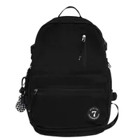 Casual Solid Color Backpack Unisex Couple School Handbag Nylon Material Urban Simple Fashion Shockproof Wear-Resistant Breathable sku image 4