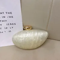 Elegant Simple Style Acrylic Marble Pattern Handbag Unique Oval Design Crossbody Bag Suitable For Evening Party Urban Simple Style main image 3