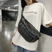Harajuku Style Women's Cross-Body Bag Multifunction Denim Unisex Student Bag Hip Hop Trend Brand Street Fashion High Street main image 3