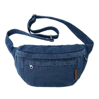 Harajuku Style Women's Cross-Body Bag Multifunction Denim Unisex Student Bag Hip Hop Trend Brand Street Fashion High Street sku image 3