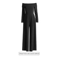 Elegant Style Wide Leg Jumpsuit Casual Pants Back Splice Butterfly Knot Solid Color Long Sleeve Fashionable Commute Suit main image 2