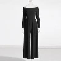 Elegant Style Wide Leg Jumpsuit Casual Pants Back Splice Butterfly Knot Solid Color Long Sleeve Fashionable Commute Suit main image 3