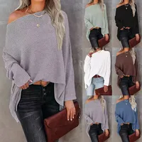 Fall  New European Style Women's Knitted Coat With Yarn Shoulder Regular Length Long Sleeve Classic Retro Style main image 1
