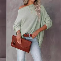 Fall  New European Style Women's Knitted Coat With Yarn Shoulder Regular Length Long Sleeve Classic Retro Style main image 2