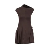 Retro Maxi Dress For Women Summer High Waist Asymmetric Fold Design Fashion Retro Style Knee-Length A- Line Dress Sleeveless main image 5