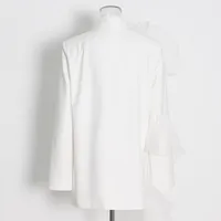 Casual Loose Women's Suit Jacket V-Neck Mesh Design Spring Summer Fashion New Long Sleeve Polyester Fiber Commute Style main image 4
