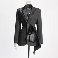 Elegant Butterfly Knot Design Slim Fit Women's Summer Style Cotton Polyester Suit Jacket Long Sleeve Elegant Fashion Outerwear main image 2