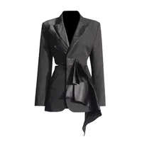 Elegant Butterfly Knot Design Slim Fit Women's Summer Style Cotton Polyester Suit Jacket Long Sleeve Elegant Fashion Outerwear main image 4