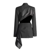 Elegant Butterfly Knot Design Slim Fit Women's Summer Style Cotton Polyester Suit Jacket Long Sleeve Elegant Fashion Outerwear main image 5