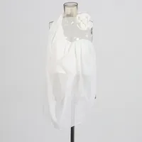 Fashionable Spicy Girl Style Vest Top Irregular Design 3D Floral Patchwork Semi-Transparent Chiffon Women's Shirt Sweet Spicy Wind main image 1