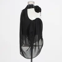Fashionable Spicy Girl Style Vest Top Irregular Design 3D Floral Patchwork Semi-Transparent Chiffon Women's Shirt Sweet Spicy Wind main image 3