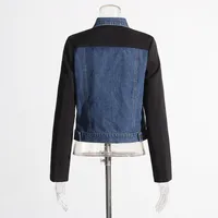 Casual Style Stitching Color Block Slim Fit Straight-Leg Denim Jacket Ladies Summer New Fashion Top Quality Coat main image 4