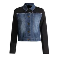 Casual Style Stitching Color Block Slim Fit Straight-Leg Denim Jacket Ladies Summer New Fashion Top Quality Coat main image 5