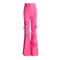 Comfortable Wide Leg Women's Pants Floral Design 3D High Waist European Style Casual Trousers Loose Fit Fashionable Long Trousers main image 2