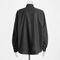 Elegant Commuter Style Loose Women's Shirt Diamond Embedded Versatile Mid-Length Casual Top Summer Fashion Trend 2025 main image 4