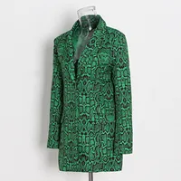 Fashionable Retro Printed Long Sleeve Loose Fit Ladies' Suit Jacket Polyester Blend Medium Length Cotton Polyester Fabric main image 3
