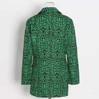 Fashionable Retro Printed Long Sleeve Loose Fit Ladies' Suit Jacket Polyester Blend Medium Length Cotton Polyester Fabric main image 4