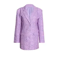 Fashionable Retro Printed Long Sleeve Loose Fit Ladies' Suit Jacket Polyester Blend Medium Length Cotton Polyester Fabric main image 5