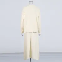 Fashionable Casual Knitted Set Women's V-neck Open Cardigan Plus Gentle Solid Color Mini Skirt Two-piece Trendy Cotton Polyester Clothing main image 4