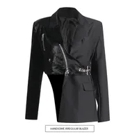 Slim Fit Long Sleeve Commuter Style Men Women Matching Motorcycle Fashion Zipper Solid Color Business Coat Trendy Outerwear main image 1