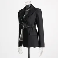 Slim Fit Long Sleeve Commuter Style Men Women Matching Motorcycle Fashion Zipper Solid Color Business Coat Trendy Outerwear main image 3