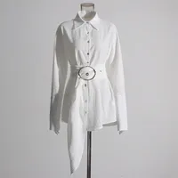 Elegant Casual Women's Shirt Summer New Style Belted Drapey Open Cardigan Solid Color Versatile Fashion Business Commute Style Slim Fit Midi Length main image 4