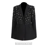 Elegant Pure Color Women's Suit Jacket Tassel Design Custom Fashion Summer New Cotton Polyester Blend Long Sleeve Regular Fit main image 1