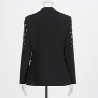 Elegant Pure Color Women's Suit Jacket Tassel Design Custom Fashion Summer New Cotton Polyester Blend Long Sleeve Regular Fit main image 4