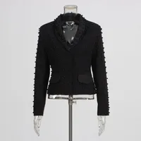 Elegant High Waist Wide Leg Fashion Set Casual Cotton Polyester Blend Long Sleeve Women's Outfit French Style Leisure Ensemble main image 4