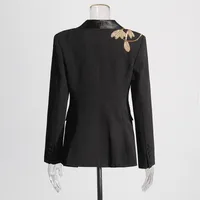 Elegant Commute City Style Slim Fit Straight Leg High Waist Diamond Embellished Fashionable Casual Set Women's Long Sleeve main image 3
