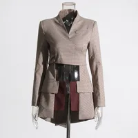 Elegant Slim-Fit Bow Vest Women's Fashion Stitching Suit Jacket V-neck Long Sleeve Commuter Style main image 2