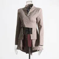 Elegant Slim-Fit Bow Vest Women's Fashion Stitching Suit Jacket V-neck Long Sleeve Commuter Style main image 3
