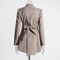 Elegant Slim-Fit Bow Vest Women's Fashion Stitching Suit Jacket V-neck Long Sleeve Commuter Style main image 4