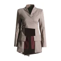 Elegant Slim-Fit Bow Vest Women's Fashion Stitching Suit Jacket V-neck Long Sleeve Commuter Style main image 5