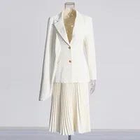 Elegant Commute Fashion Show Outfit Two-Piece Set Summer New Irregular Cut Skirt Long Sleeve Pure Color Casual Suit For Women main image 2