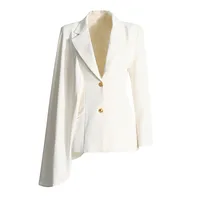 Elegant Commute Fashion Show Outfit Two-Piece Set Summer New Irregular Cut Skirt Long Sleeve Pure Color Casual Suit For Women main image 5
