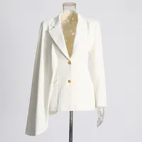 Elegant Commute Fashion Show Outfit Two-Piece Set Summer New Irregular Cut Skirt Long Sleeve Pure Color Casual Suit For Women sku image 2