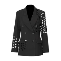 Casual Style Women's Suit Jacket Fashionable Hollow Design Summer New Arrival European Personality Casual Outerwear sku image 2