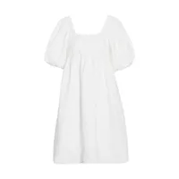Sweet Style High Waist Puff Sleeve Square Collar Pleated Mini Dress Women's Fashion Design Spring And Summer New main image 5