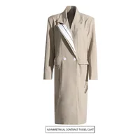 Elegant Commuter Style Long Sleeve Stand Collar Coat Women's Fashion Double Breasted High-End Design Solid Color Trench Coat main image 1