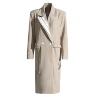 Elegant Commuter Style Long Sleeve Stand Collar Coat Women's Fashion Double Breasted High-End Design Solid Color Trench Coat main image 5