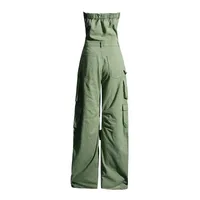 Fashion Denim Suspender Pants Women's High Waist Wide Leg Pants Multi-Pocket Short Top Style Summer New Design main image 4