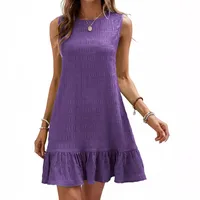 Spring And Summer Women's Fashion All-Match Sleeveless Round Neck Dress European Style High Street Style Knee-Length Dress main image 3