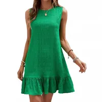 Spring And Summer Women's Fashion All-Match Sleeveless Round Neck Dress European Style High Street Style Knee-Length Dress main image 4