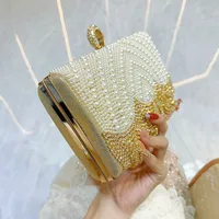 Elegant Pearl Rhinestone Evening Bag Women's Handbag Shoulder Messenger Tassel Handle Urban Simple Style Square Bag main image 2