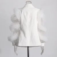 Elegant British Style Long Sleeve Solid Color Women's Suit Jacket Fashionable Patchwork Lace Trim Design Commute Workwear main image 4